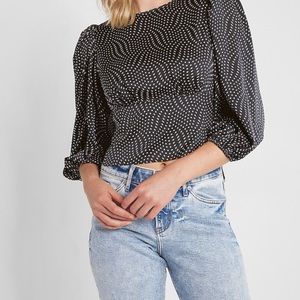 Express  POLKA DOT blouse size Large NWOT